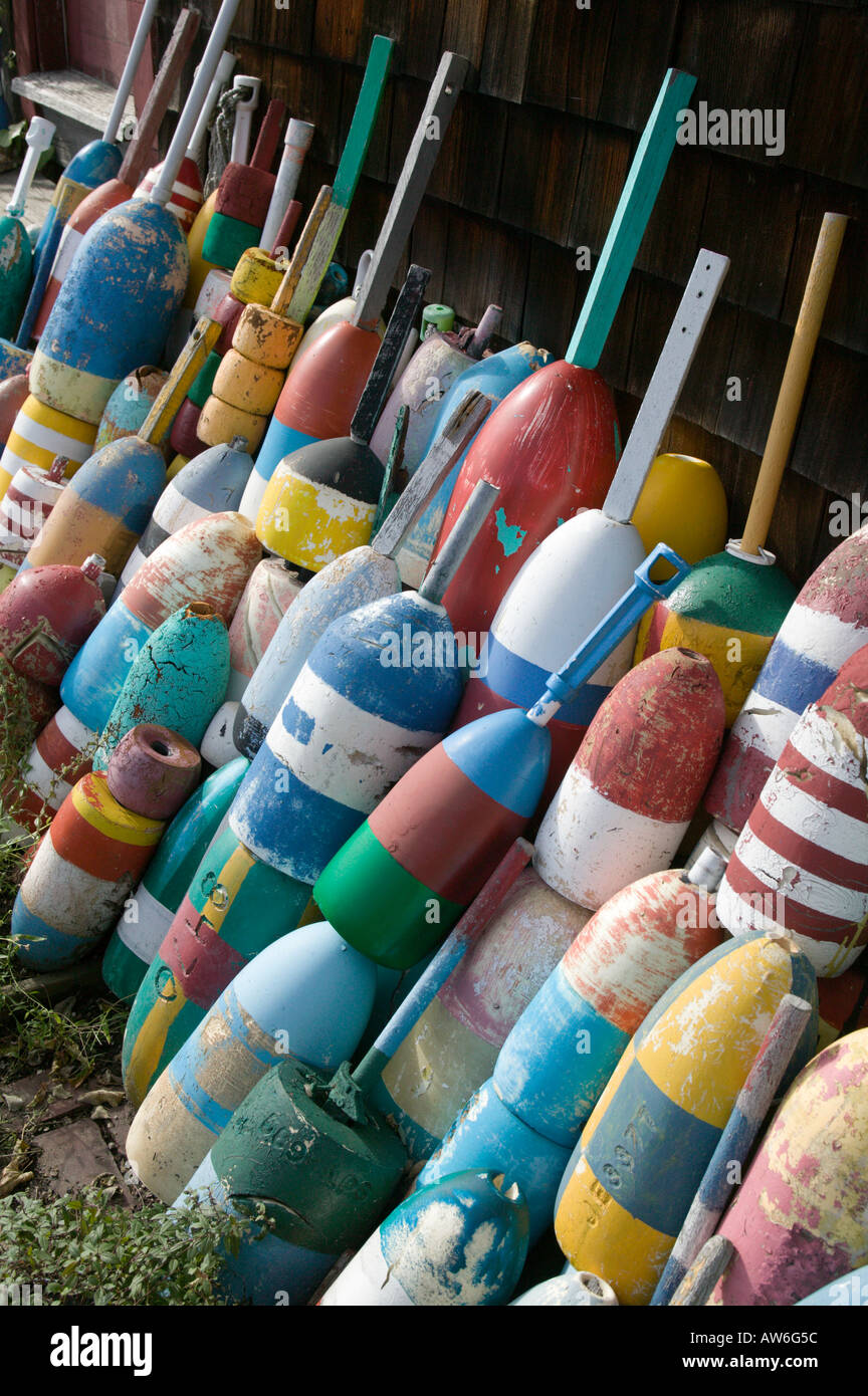 Lobster Buoys Cape Cod Massachusetts Stock Photo Alamy