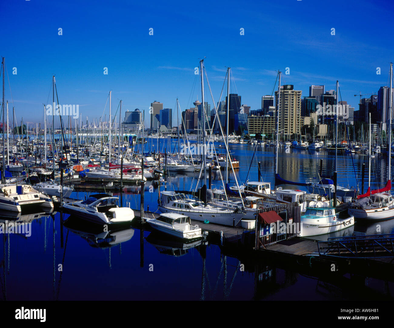 looking from Stanley Park towards Vancouver, British Columbia, Canada. Photo by Willy Matheisl Stock Photo