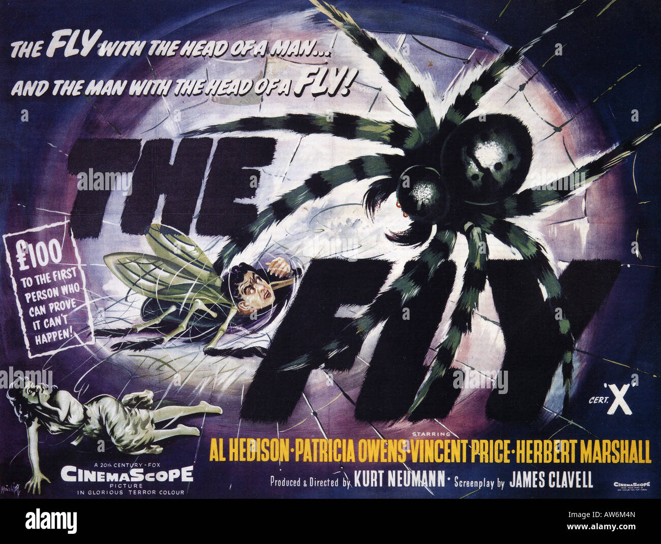 THE FLY poster for 1958 TCF film Stock Photo