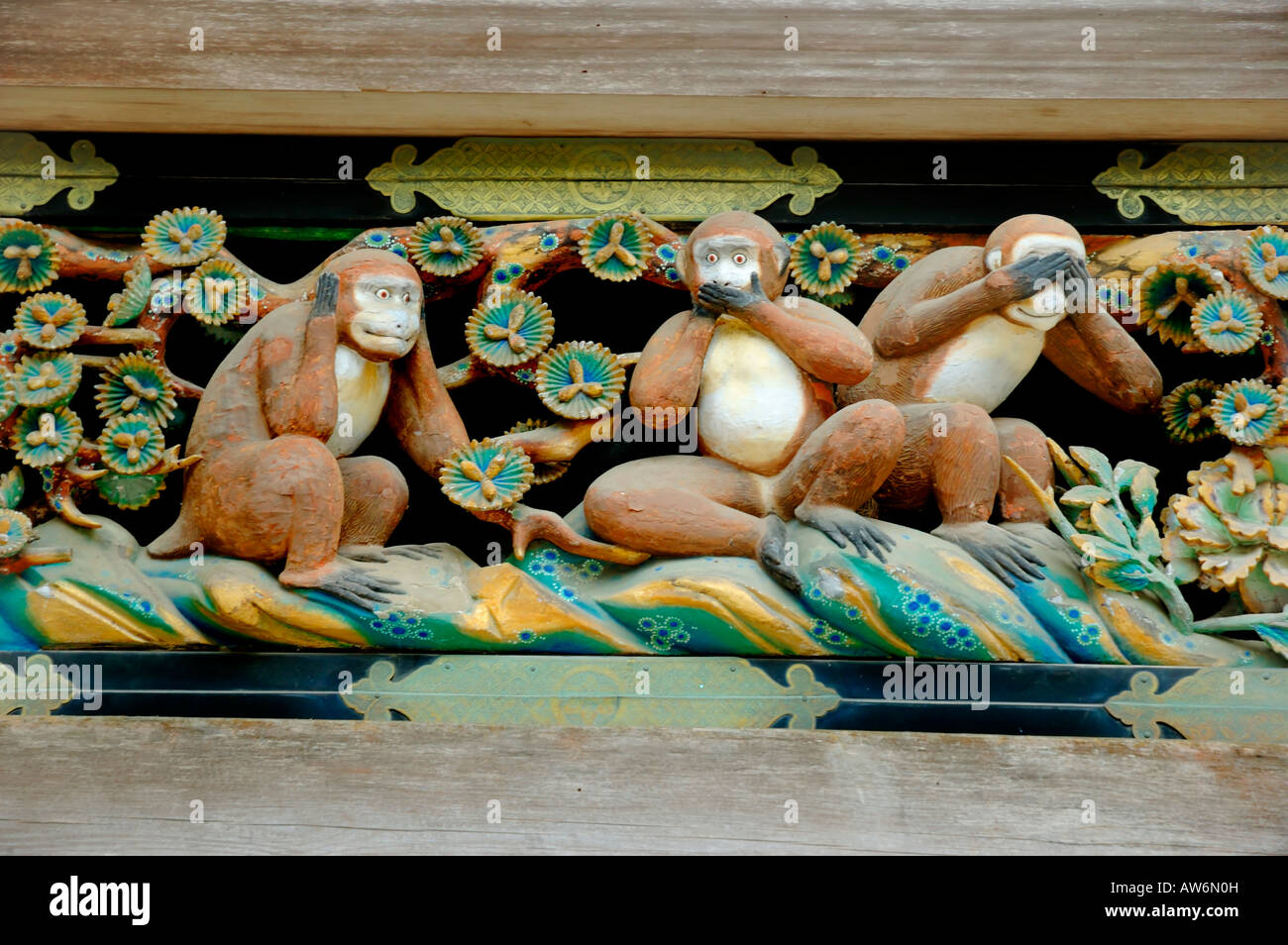 Nikko Japan Tochigi 'Three Wise Monkeys' Stock Photo