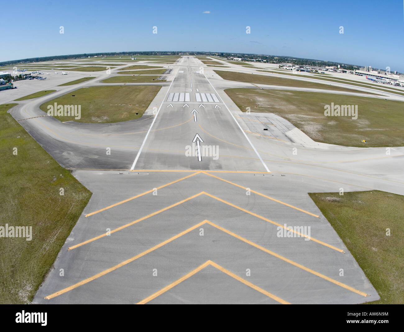 airport runway landing strip Stock Photo