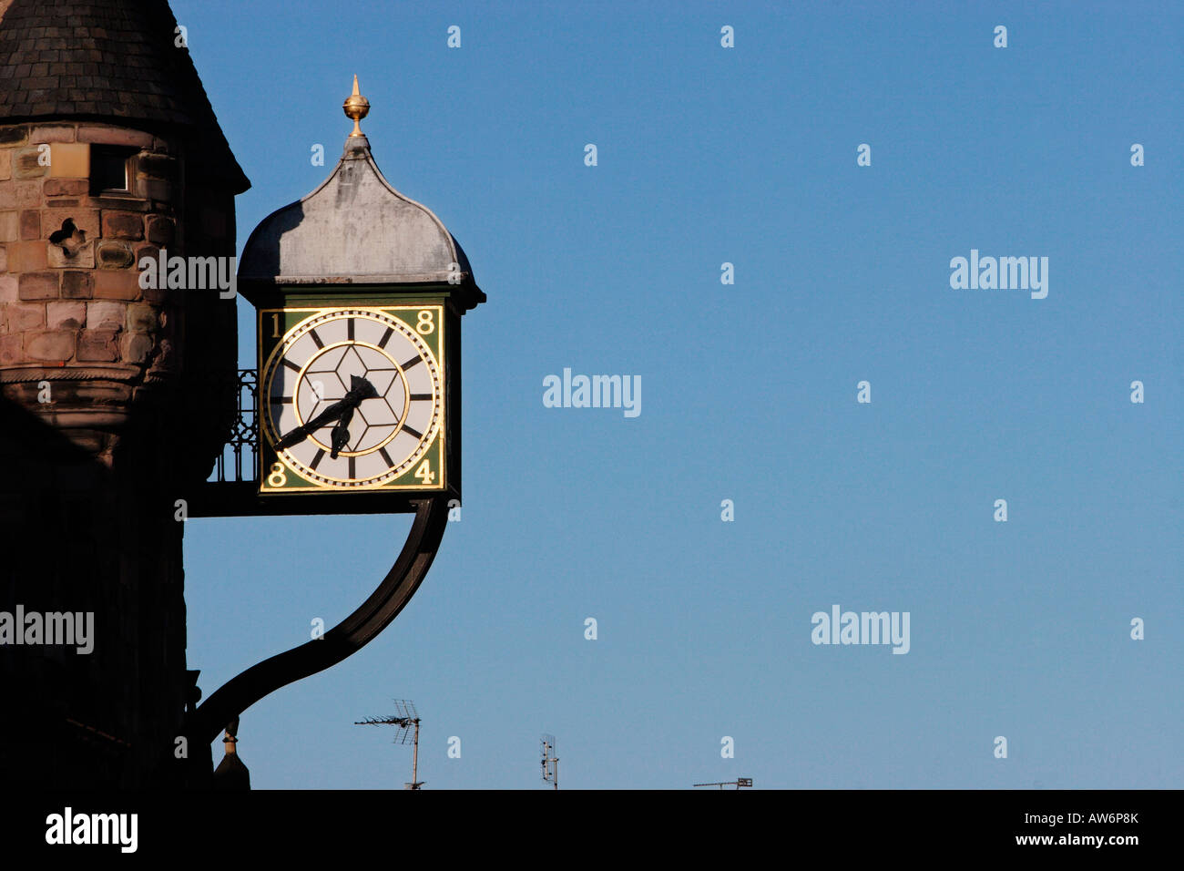 Clock at the Royal Mile, Edinburgh, United Kingdom Stock Photo - Alamy