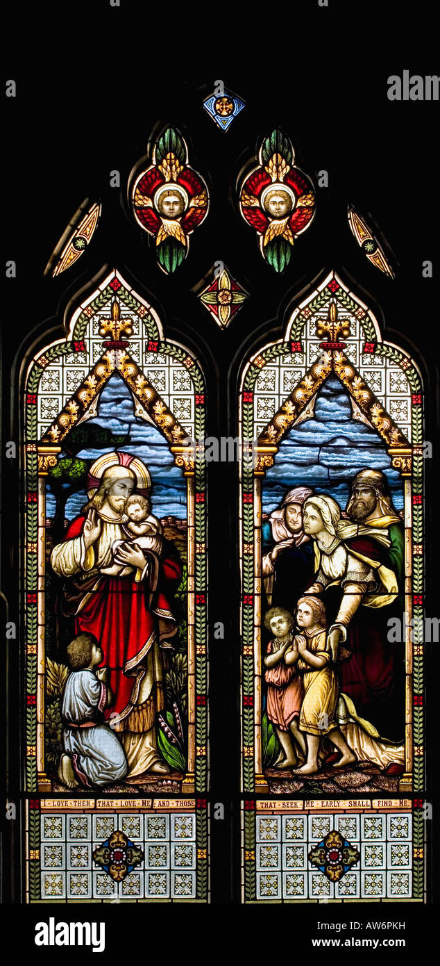 Stained glass windows, Waterloo, Québec, Canada Stock Photo Alamy