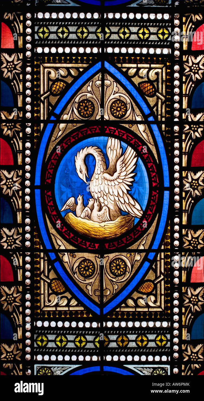 Stained glass window in a church Stock Photo - Alamy