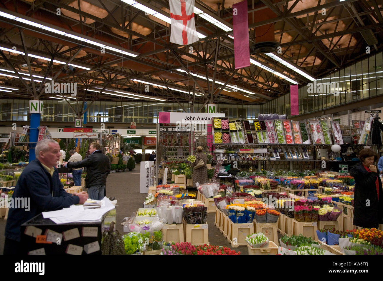New Covent Garden flower and fruit market, Vauxhall, London, 15th Feb