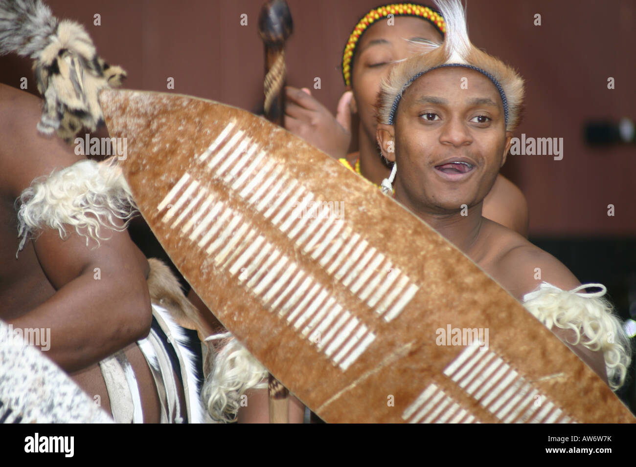 stage zulu dancers warriors first 1st inaugural    london uk africa day celebration Stock Photo