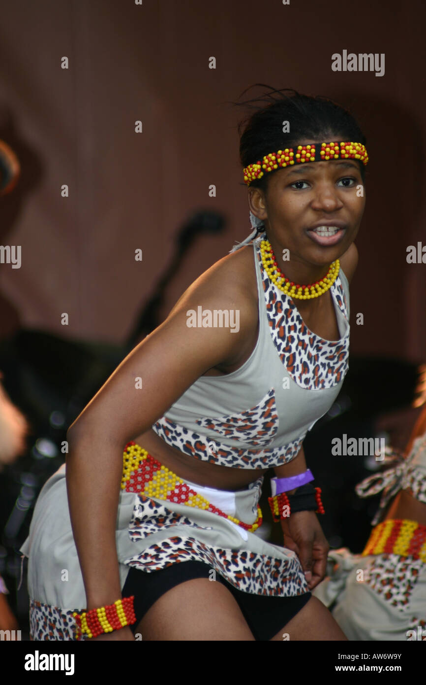 stage zulu dancer warrior first 1st inaugural    london uk africa day celebration Stock Photo