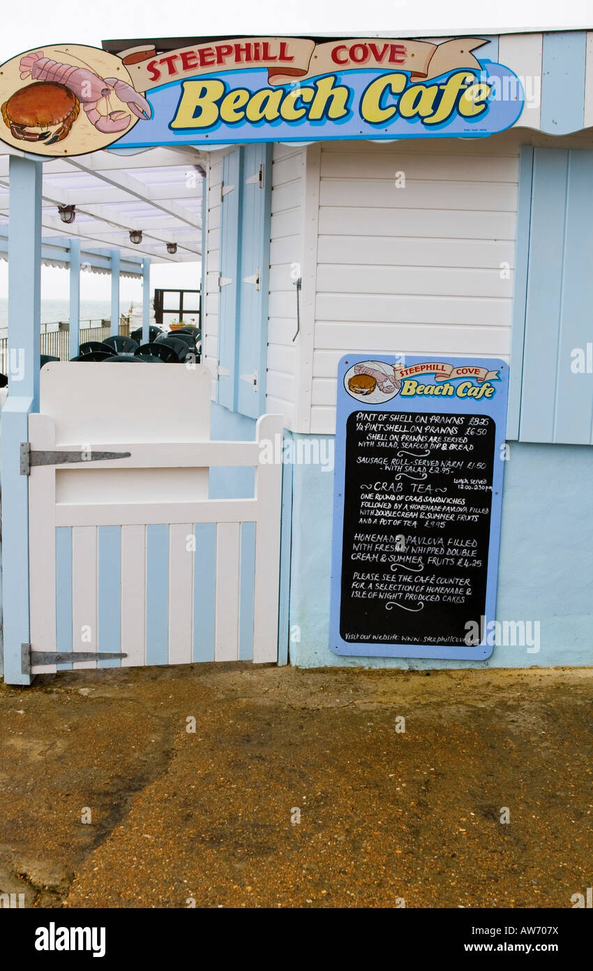 Isle of Wight Steephill Cove Beach Cafe Stock Photo