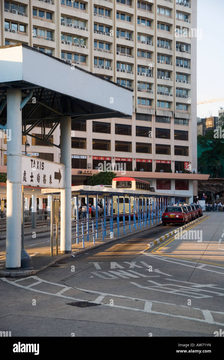 Taxi rank near the old railway station Tsim sha tsui Kowloon Hong Kong China Stock Photo