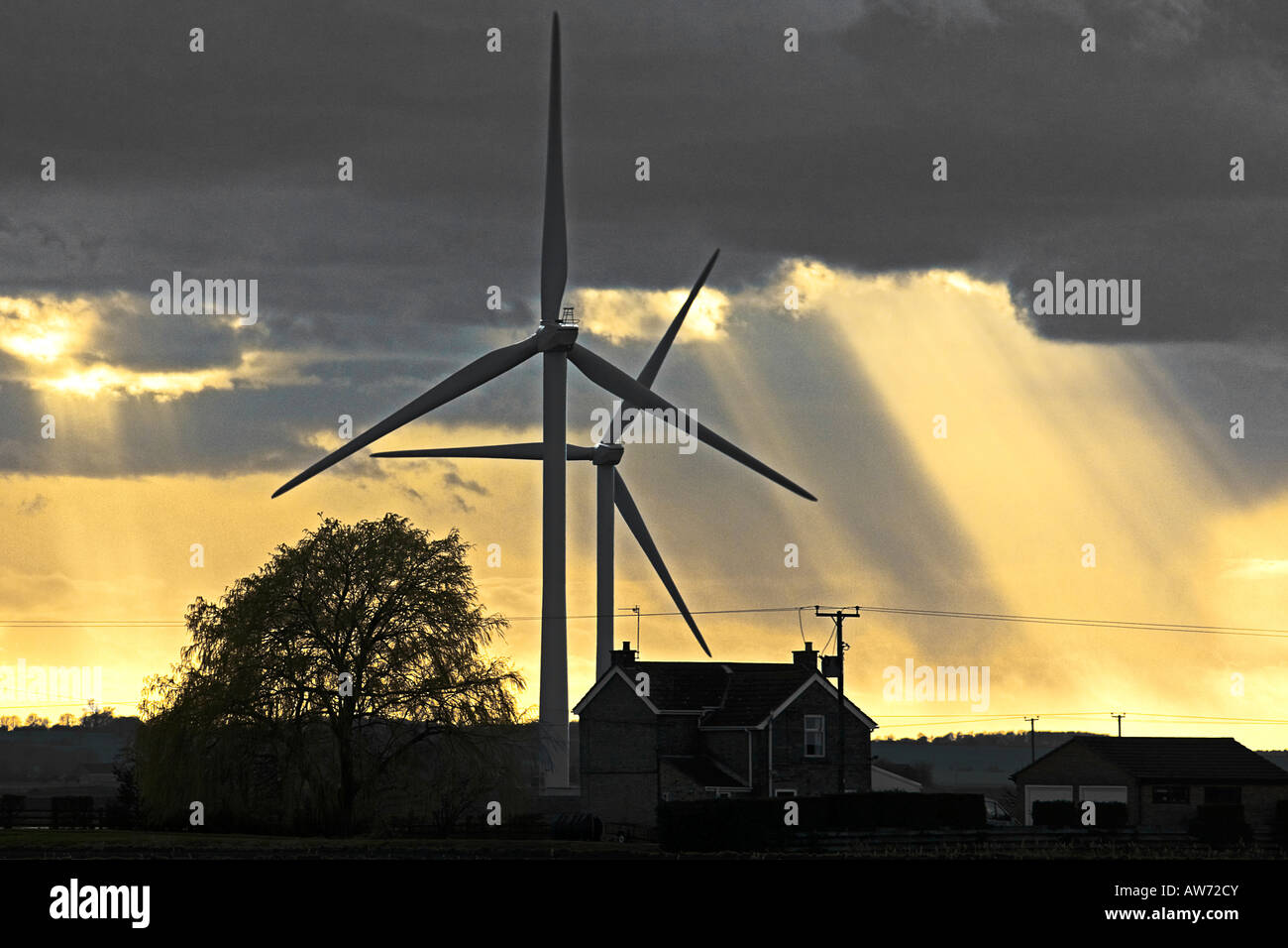 Wind farm. Cambridgeshire. Cambridgeshire. East Anglia. UK. Stock Photo