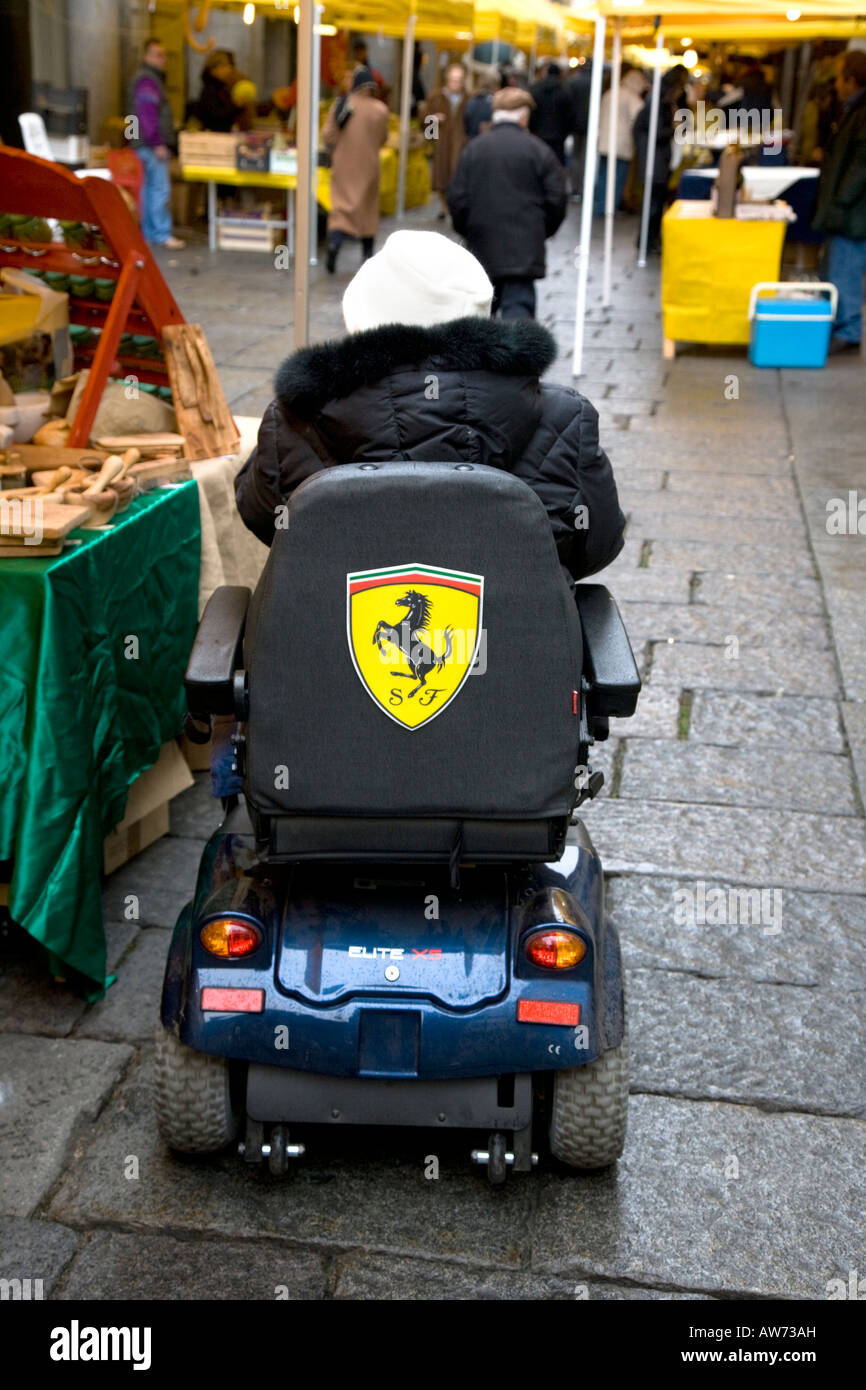 Ferrari sticker on disabled vehicle Turin Italy Stock Photo ...