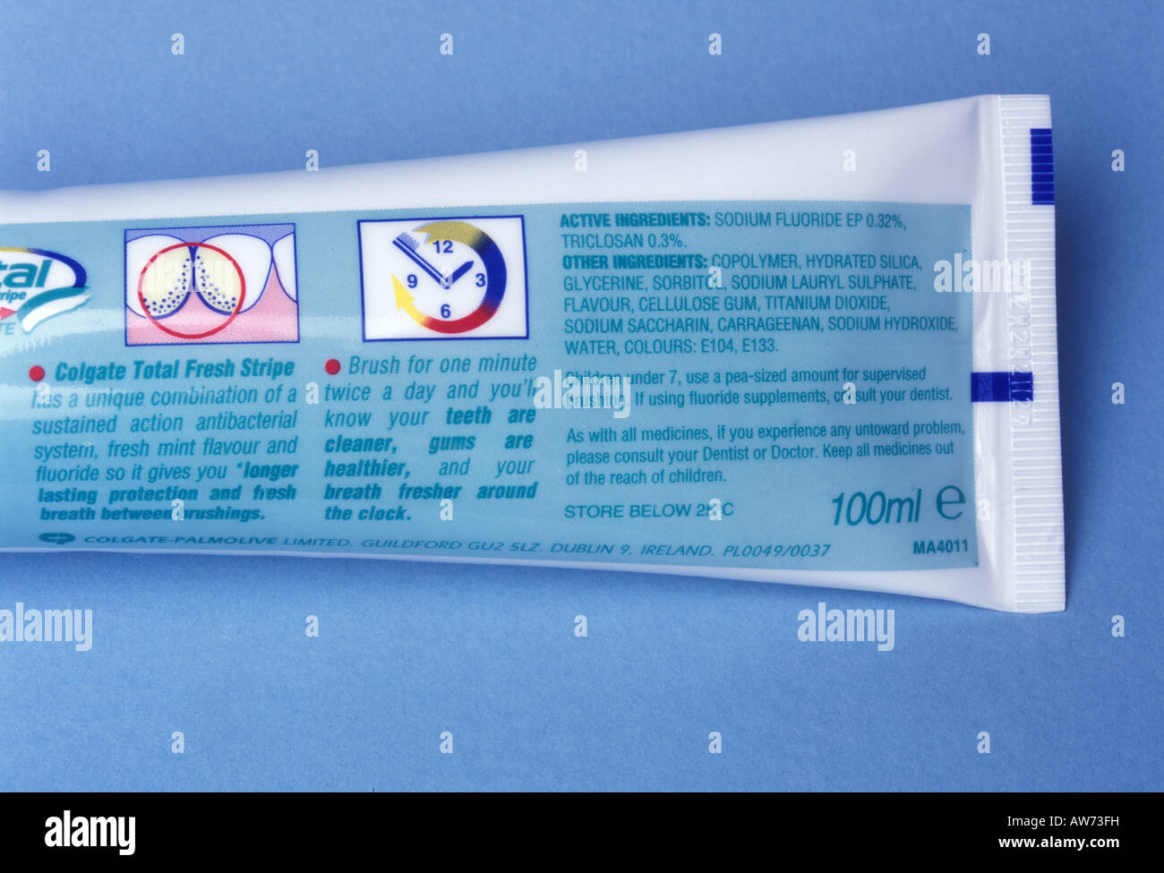Ingredients of fluoride toothpaste Stock Photo Alamy