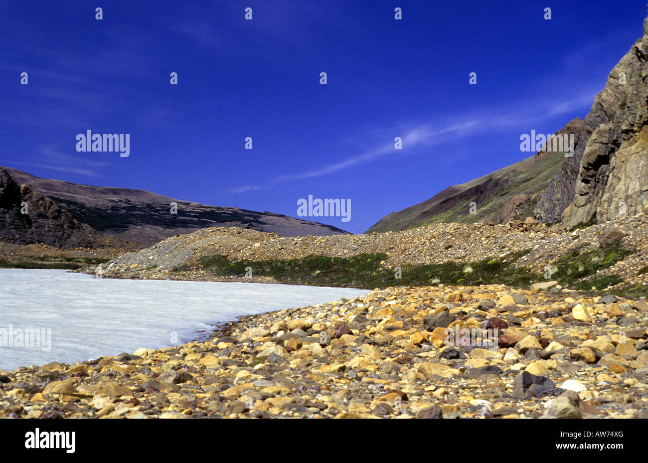 Laguna Toro (Bull Lake). Glacial waters Stock Photo