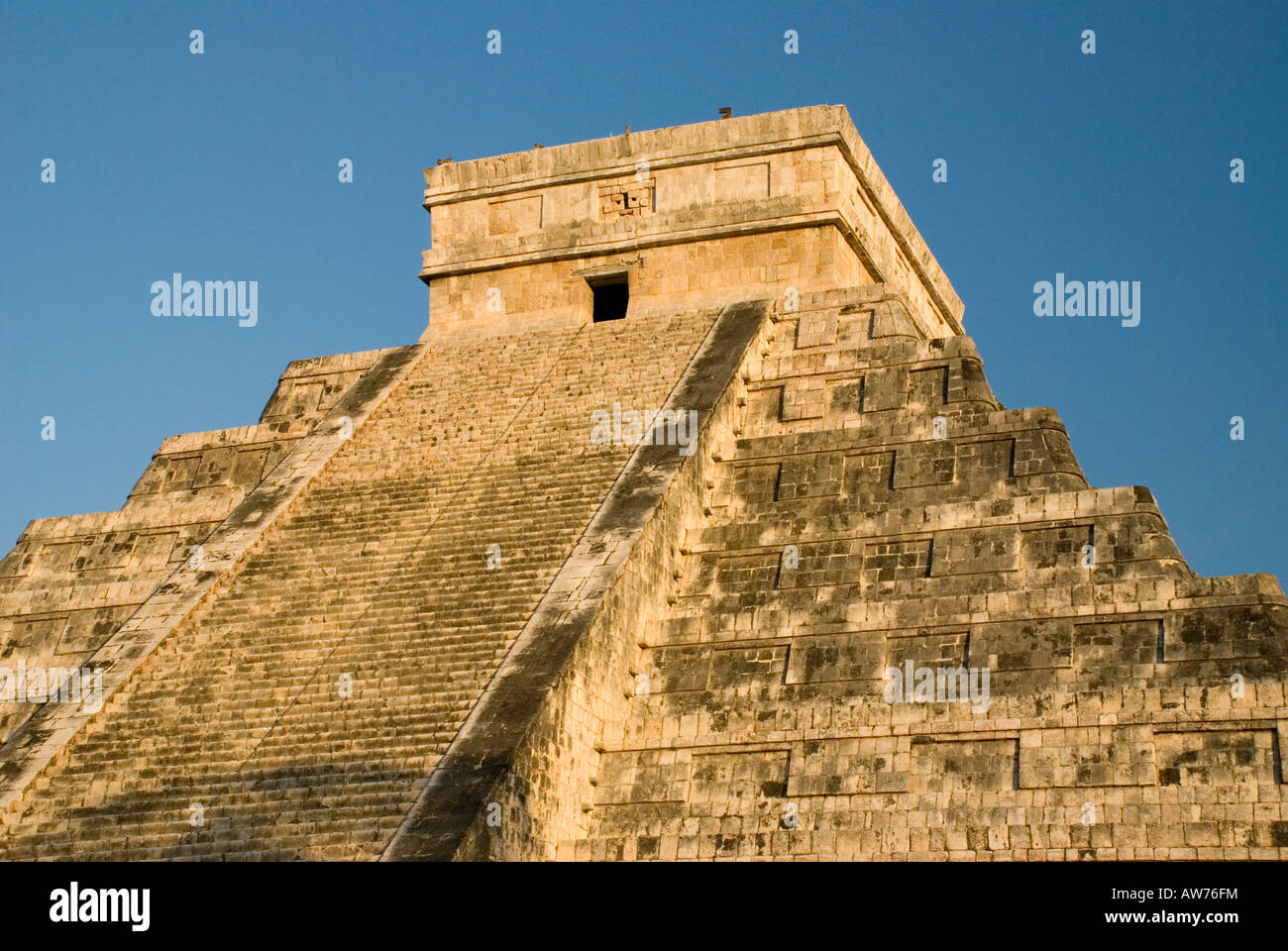 Kulkulkan temple (El Castillo) during sunset Stock Photo