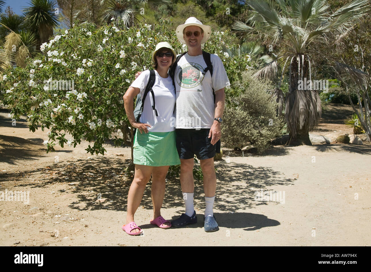 Couple in Desert Garden Balboa Park, San Diego, California, USA Stock Photo