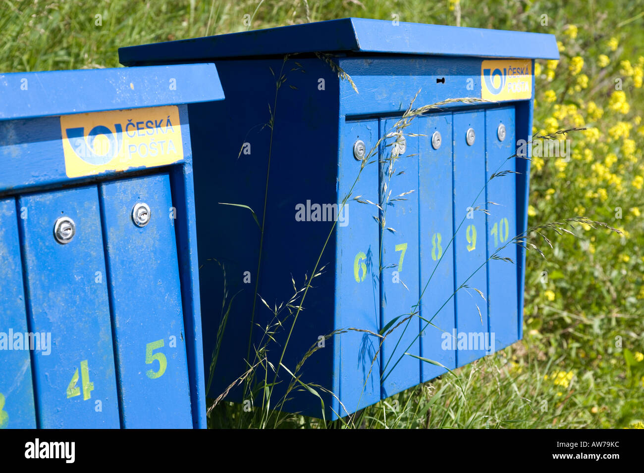 Two blue post boxes hi-res stock photography and images - Alamy