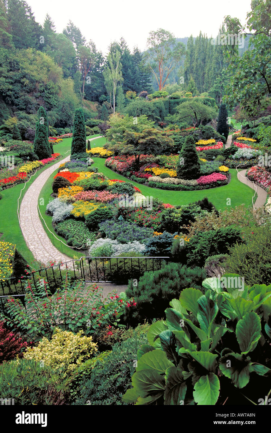 Elk142 1496 Canada Victoria Butchard Garden Sunken Garden Stock Photo