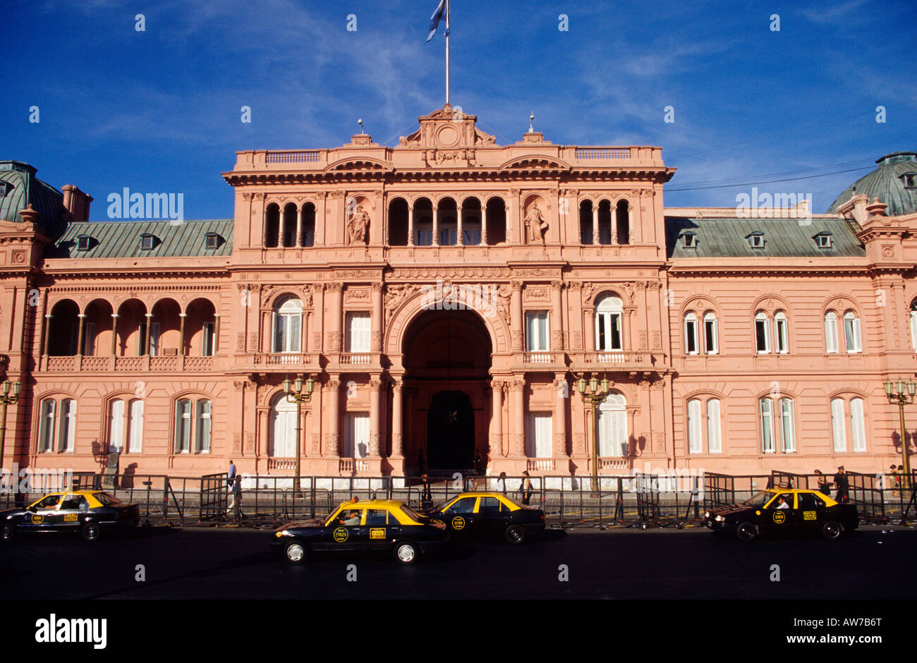 Taxi in front of the Congress Building Buenos Aires Argentina Stock Photo
