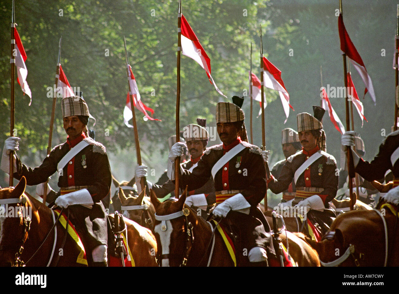 India New Delhi Kasturba Gandhi Marg Republic Day Parade Cavalry Regiment parading Stock Photo