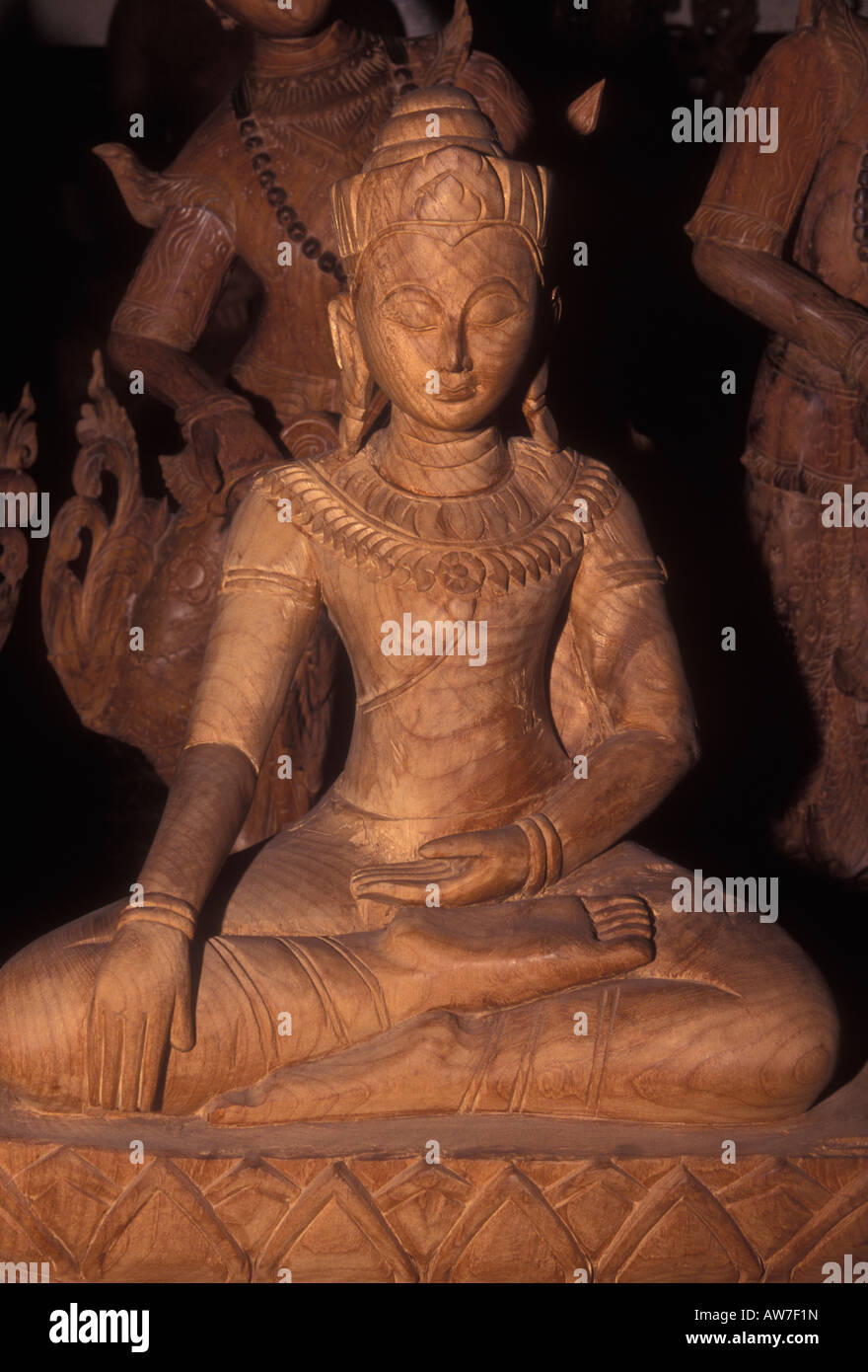 Buddha statues, statuary, souvenirs, vendor, Chatuchak Weekend Market, Chatuchak Market, Bangkok, Bangkok Province, Thailand, Southeast Asia, Asia Stock Photo
