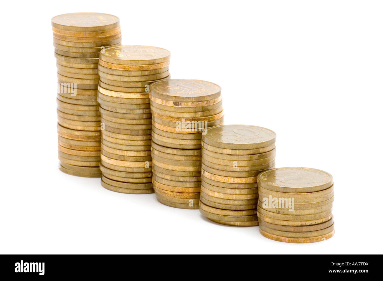 object on white money rouble coin Stock Photo - Alamy