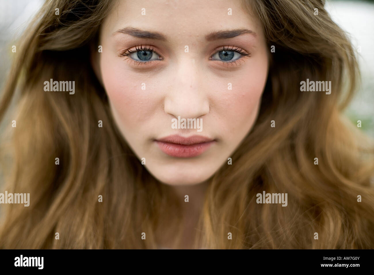 portrait of a young blond beautiful woman Stock Photo - Alamy