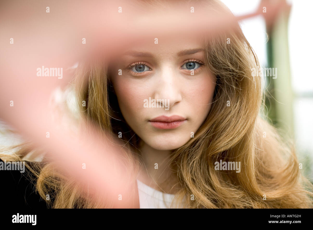 portrait of a young blond beautiful woman Stock Photo - Alamy