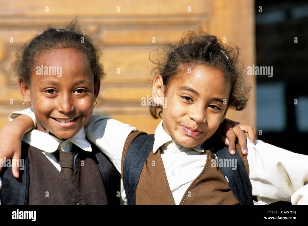 Two Young Friends Alexandria Egypt Stock Photo