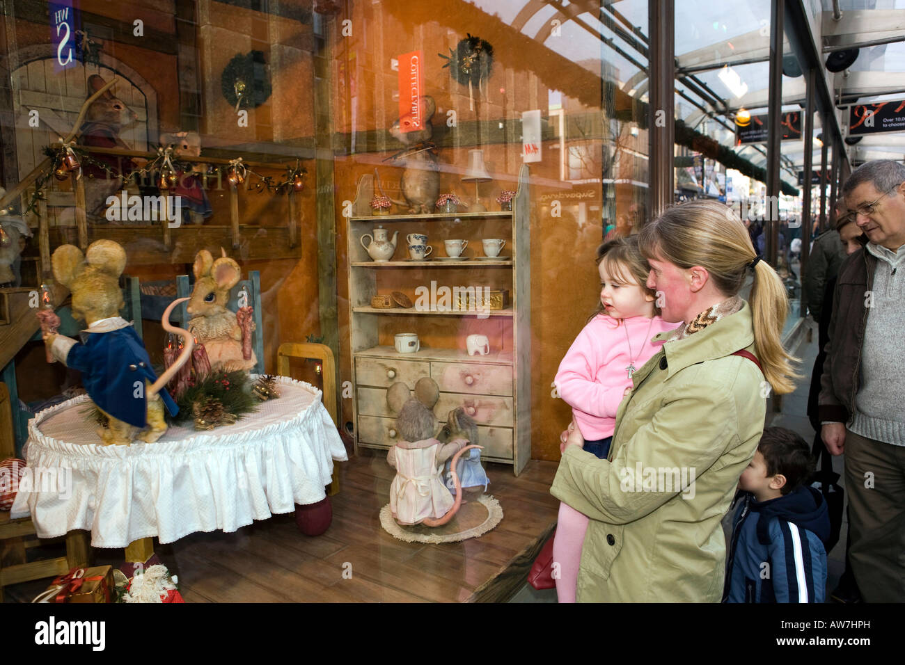 UK Tyneside Newcastle upon Tyne Northumberland Street Fenwicks Store mother daughter looking at