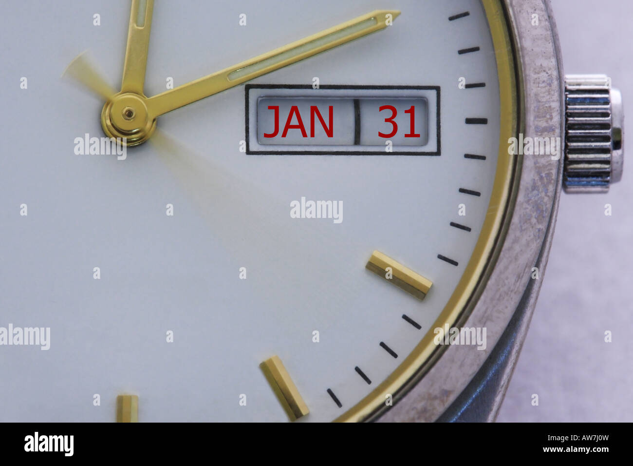 Watch showing UK Jan 31 Tax deadline Stock Photo