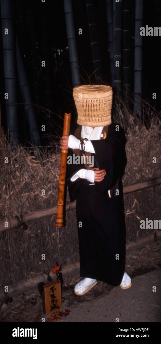 A Komuso Zen Monk Kyoto Japan Stock Photo - Alamy