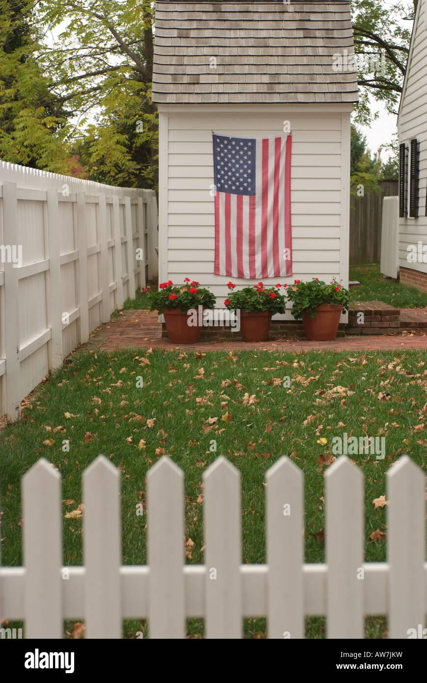 USA Chestertown USA flag on a house shed Stock Photo