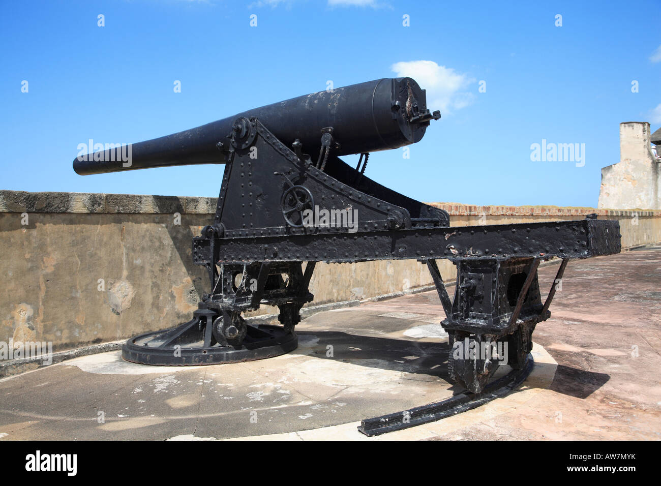 cannon Fuerte San Cristobal Old San Juan Puerto Rico Caribbean Stock