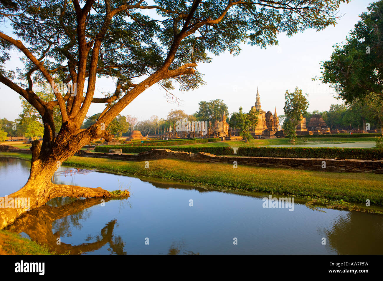 Wat Mahathat in sukhothai temple thailand Stock Photo