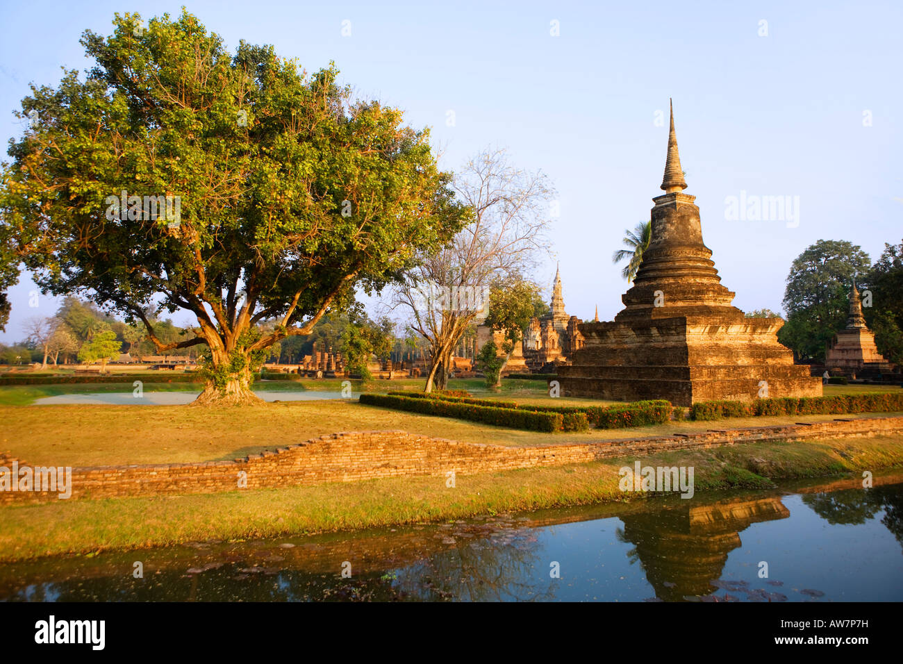 Wat Mahathat in sukhothai temple thailand Stock Photo
