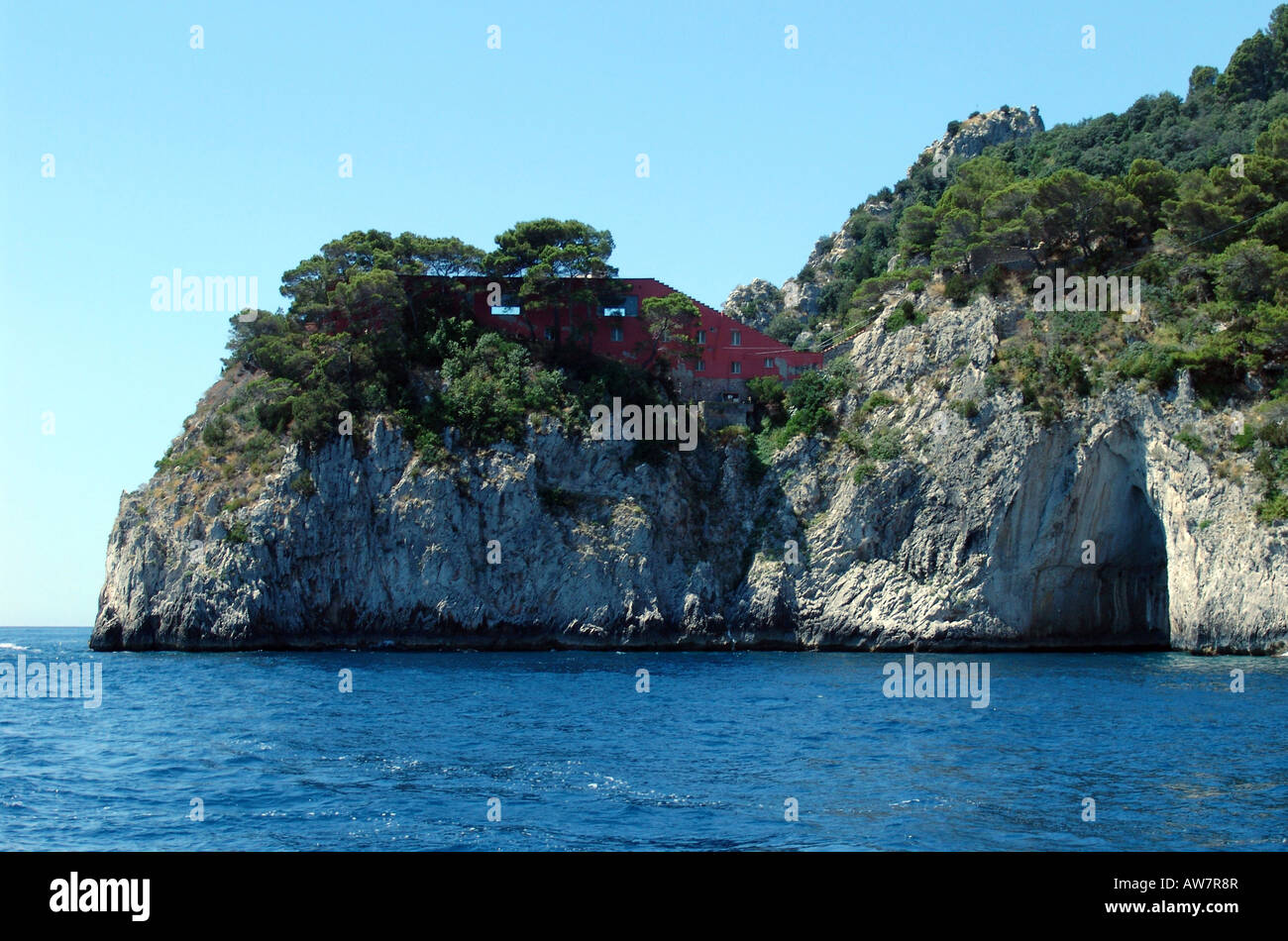 Italy Capri the famous villa Malaparte on the eastern coast Stock Photo