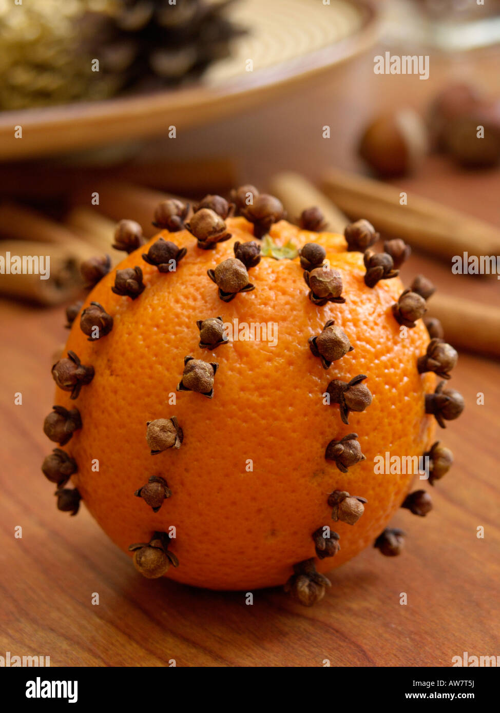 Orange (Citrus sinensis) and clove (Syzygium aromaticum) Stock Photo