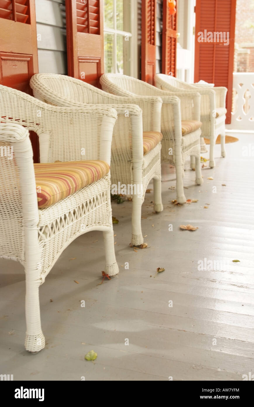 USA Chestertown Front porch of a house along historic High Street Stock Photo