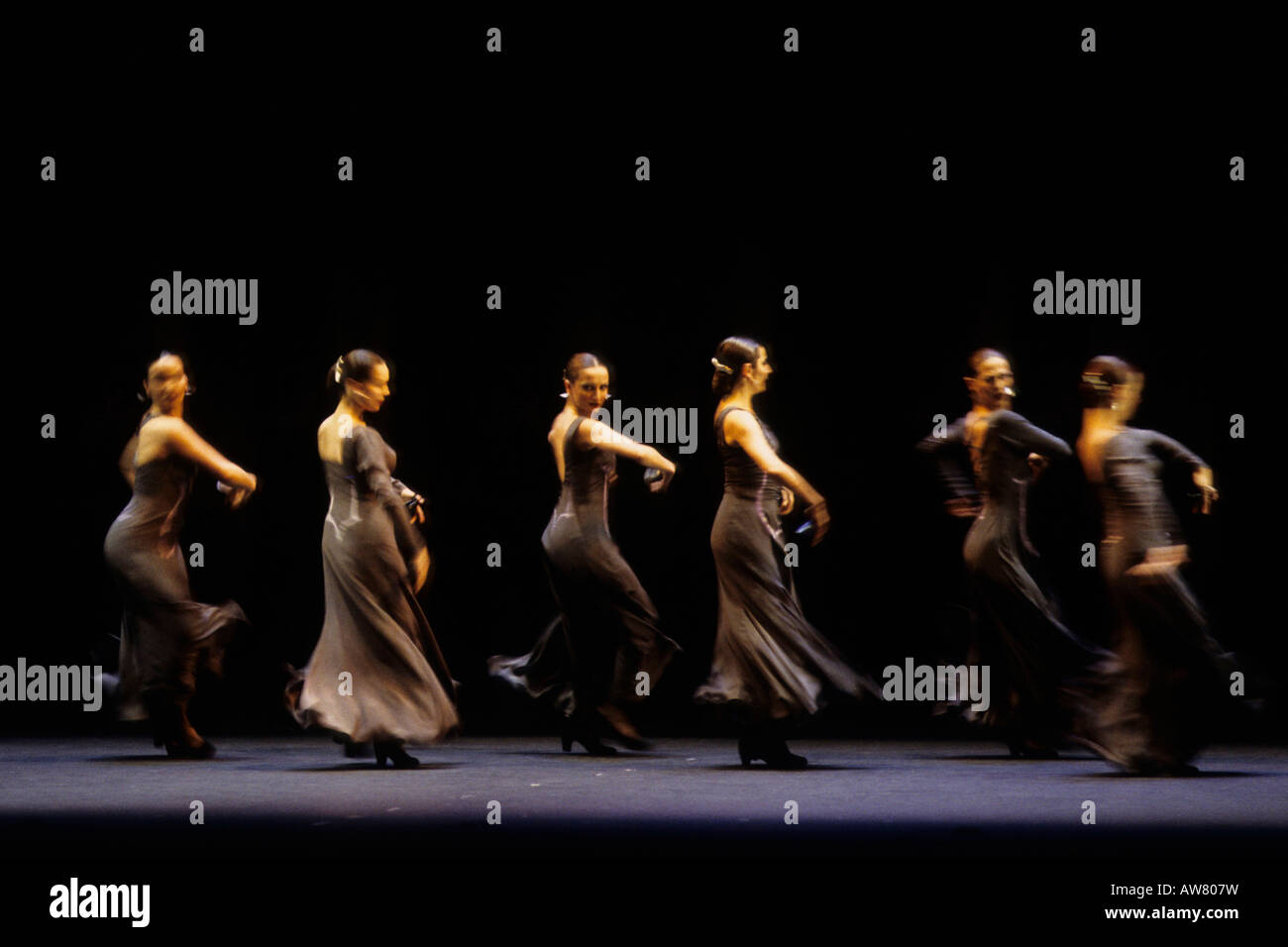 Spain, Andalucia, Jerez.  Joaquin Grilo's troupe of flamenco dancers Stock Photo