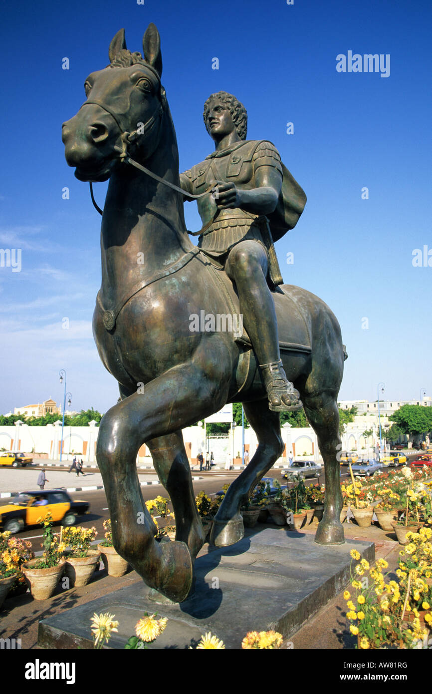 Alexander the Great Statue Alexandria Egypt Stock Photo