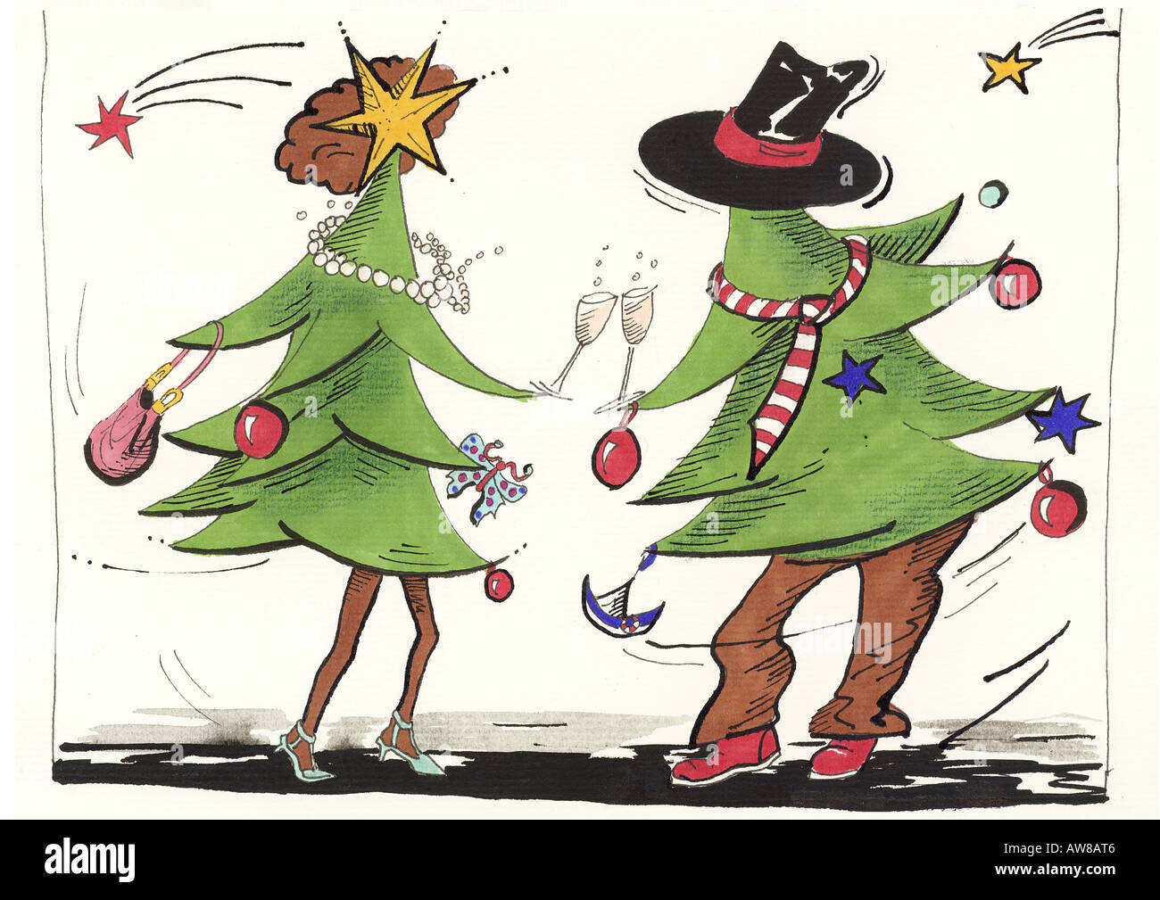 Comic cartoon illustrations tree trees hires stock photography and