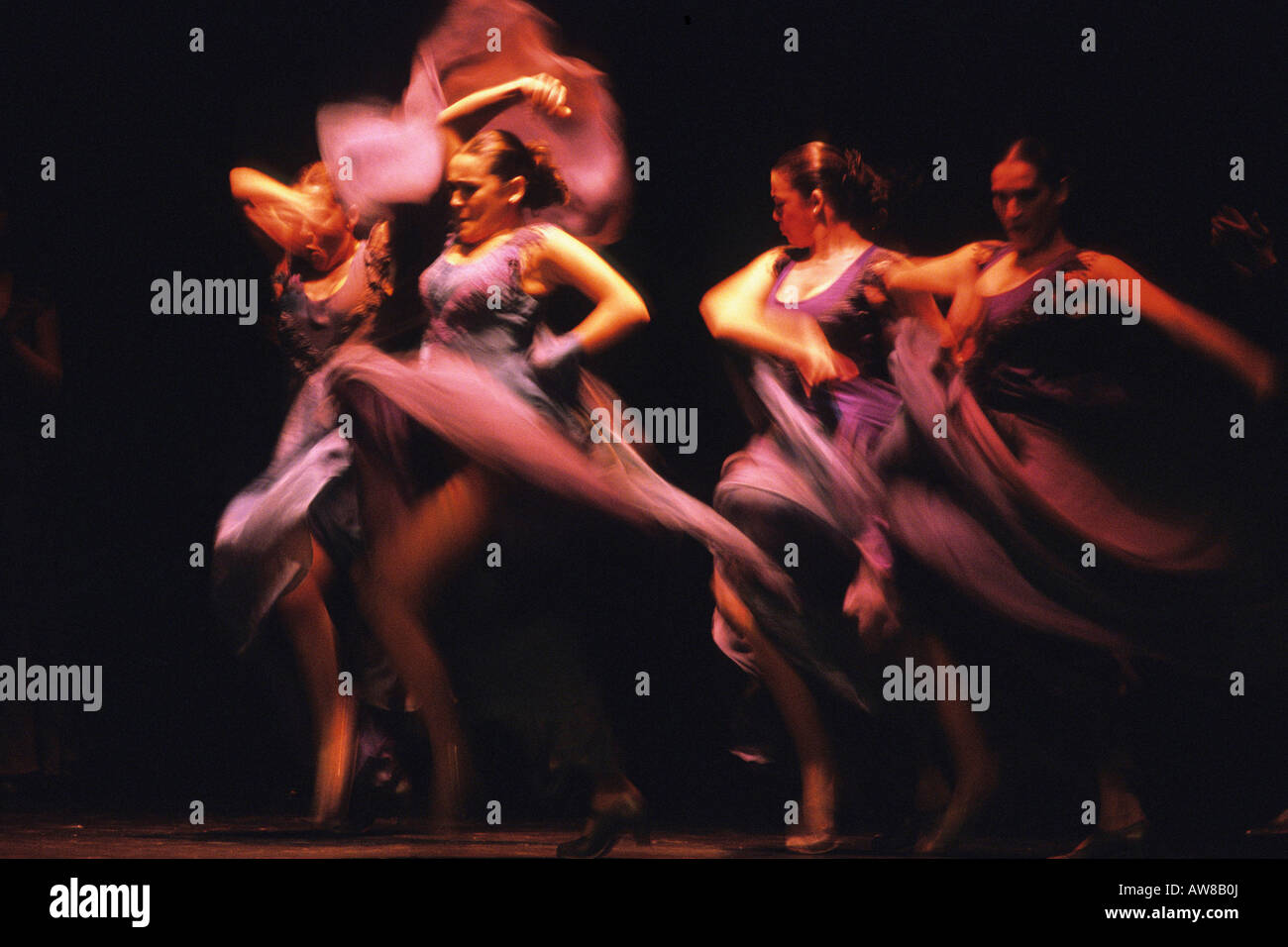 Andalusia, Jerez. Flamenco Ballet by Sara Baras company dancing Juana la Loca. Main dancer Sara Baras Stock Photo