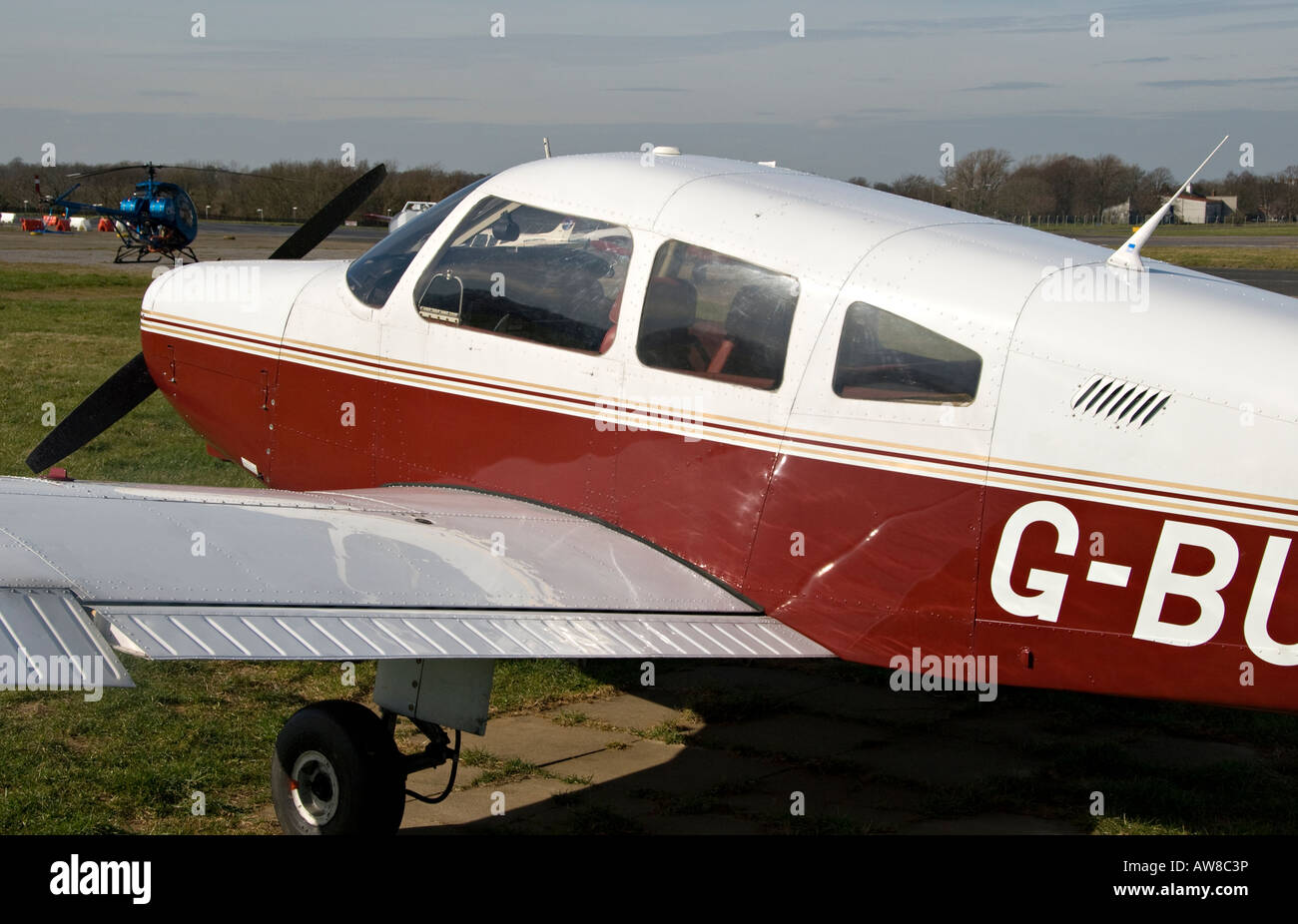 Piper Warrior PA-28 G-BUIK at Biggin Hill Airport. Stock Photo