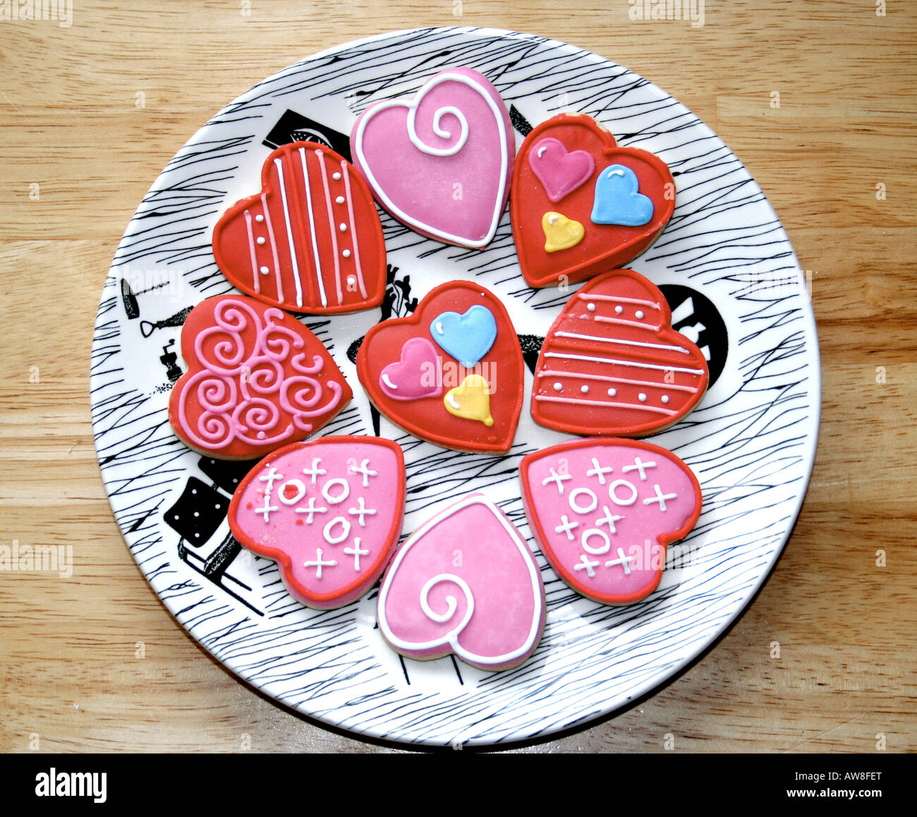 heart shaped biscuits Stock Photo