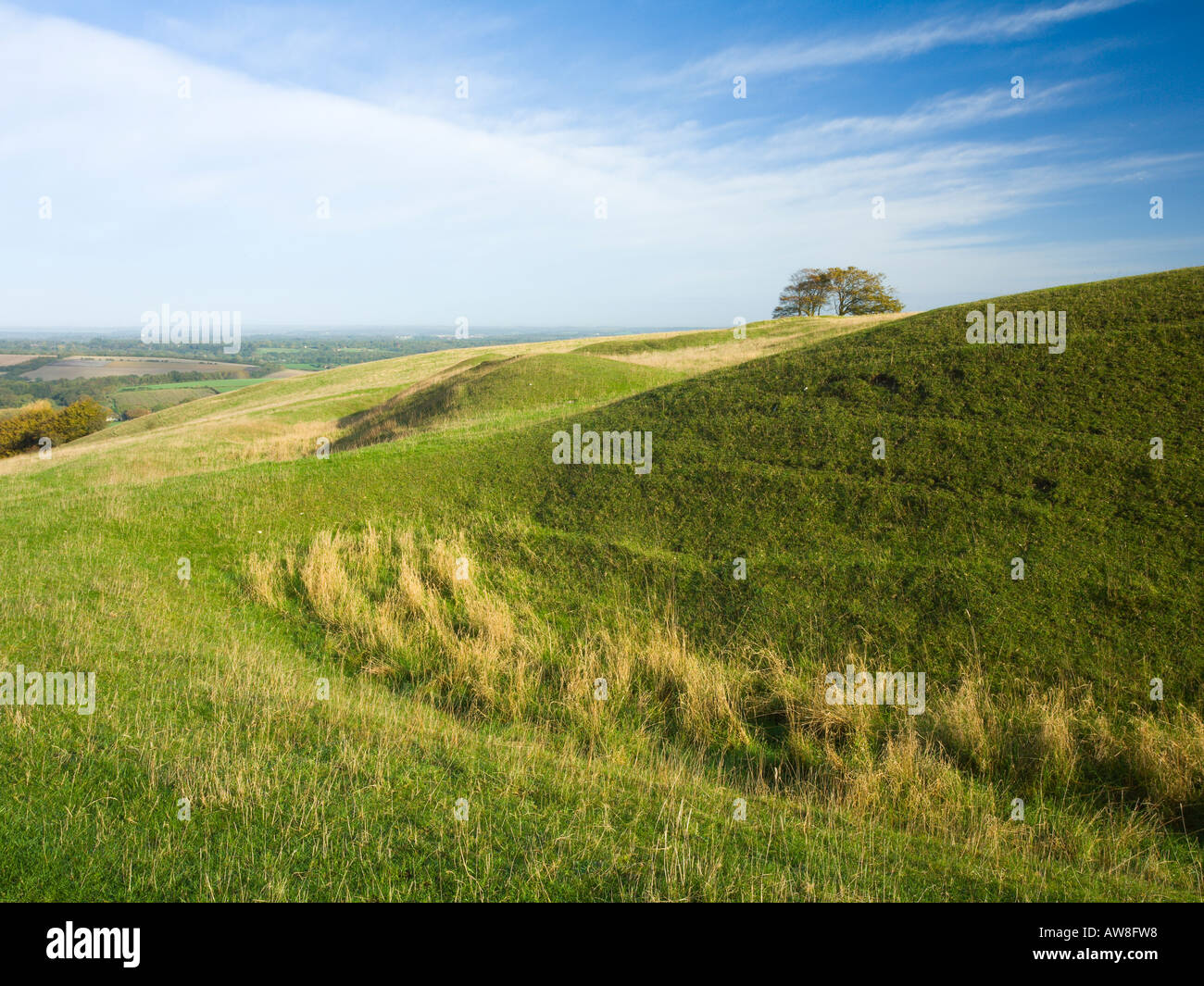 Ladle Hill unfinished Fort Great Litchfield Down AONB near Old Bughclere Hampshire UK Stock Photo