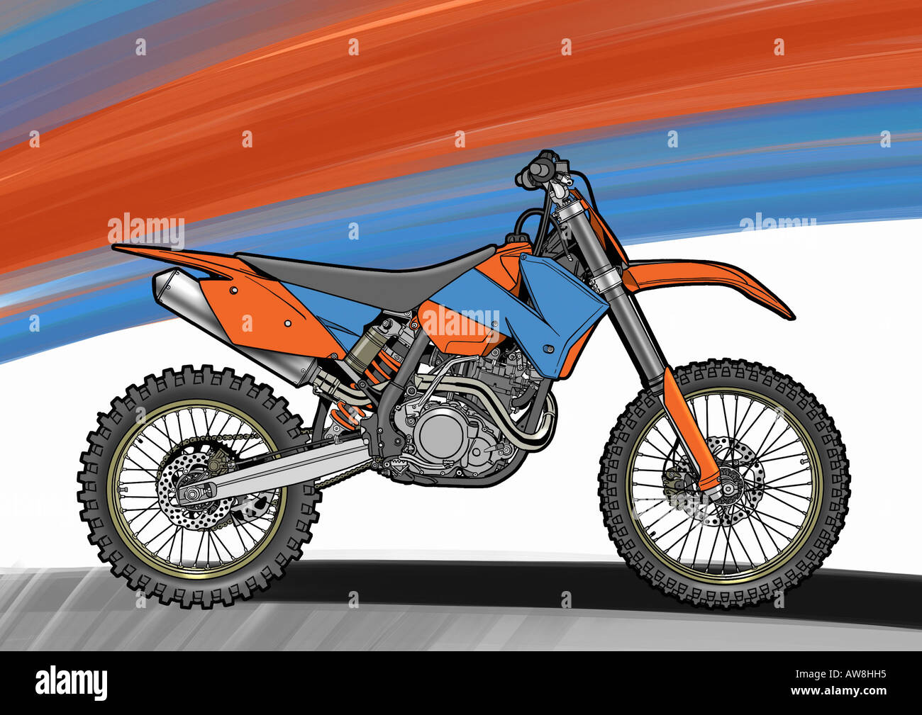 Red and blue motocross motorbike Stock Photo - Alamy