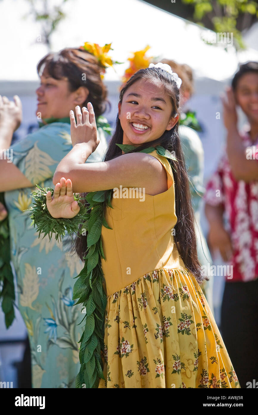 Cherry Blossom Festival Hula dancer performing at the Los Angeles