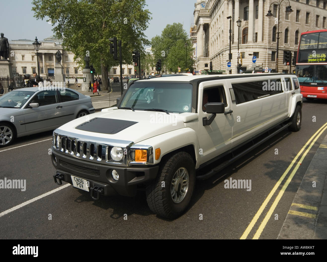 Stretch Hummer limousine waiting in London traffic, england Stock Photo -  Alamy
