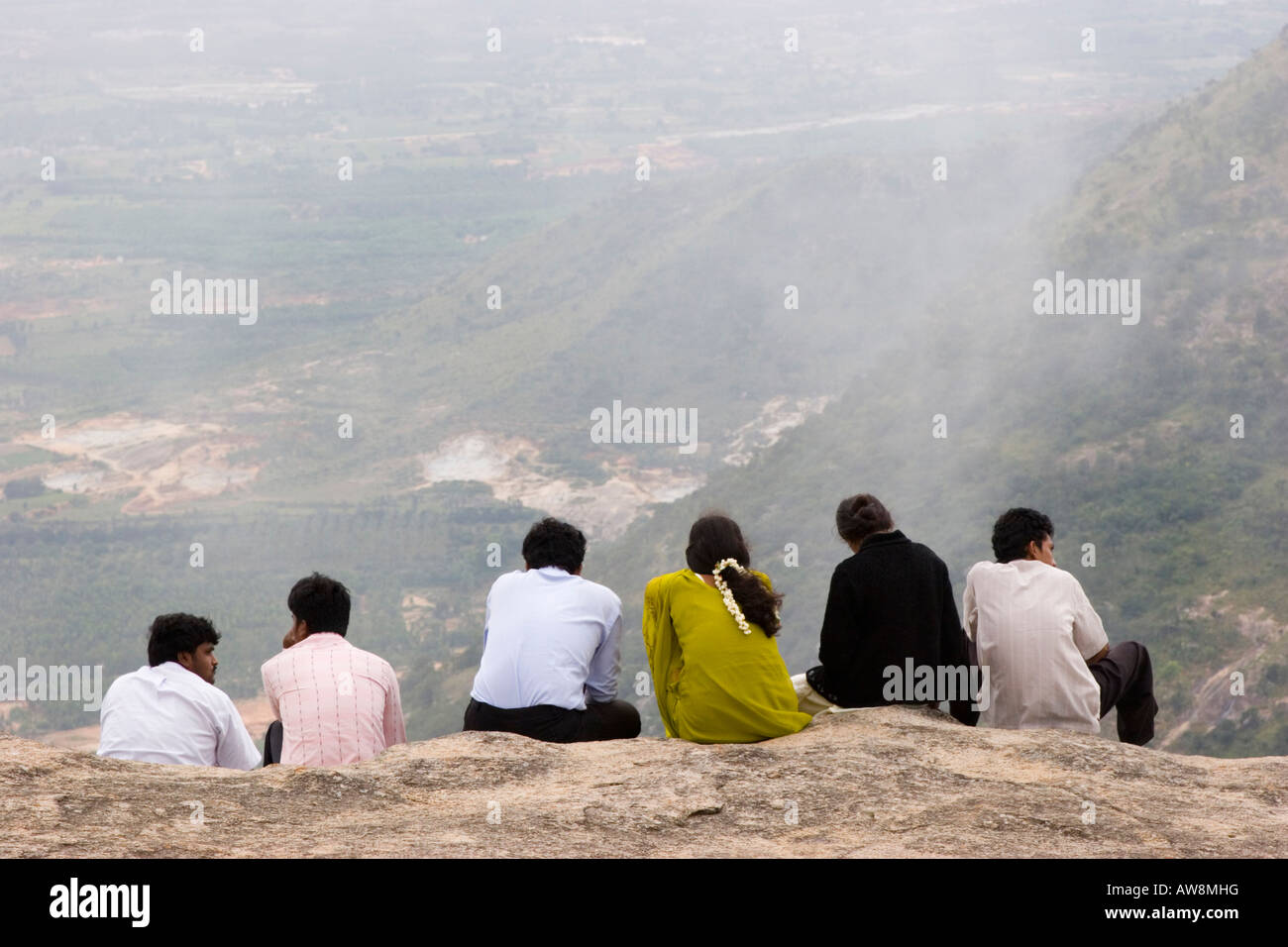 View from the Tipu Drop where Tipu Sultan would execute his prisoners by pushing them over the cliff Stock Photo