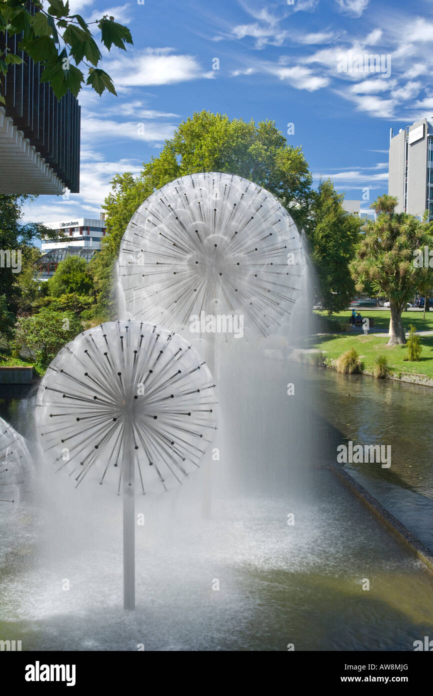 Ferrier Fountain near the Town Hall in Christchurch, New Zealand Stock Photo